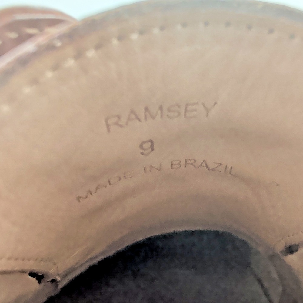 Donald PLINER Ramsey Brogue OXFORDS Brown Leather Wing Tip Dress Shoes Mens Sz 9 - Picture 9 of 12
